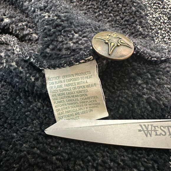 LL Bean Women's Gray Brass Button Up Long Sleeve Cardigan Sweater, Large - Picture 5 of 6